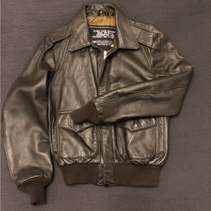 Vintage Brown Leather Schott Bros. Flight Jacket sz 38
